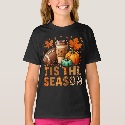 Dit is het seizoen Herbstzeit mit Football und Kaf T-shirt (Voorkant)