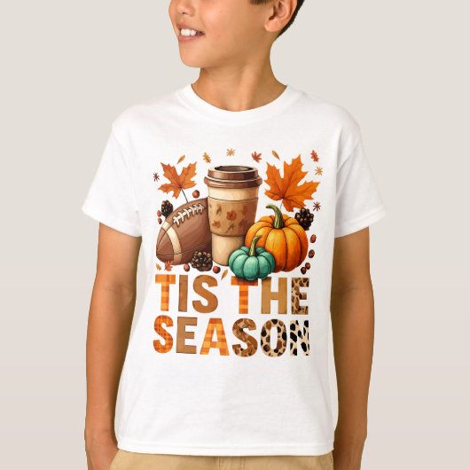 Dit is het seizoen Herbstzeit mit Football und Kaf T-shirt (Voorkant)