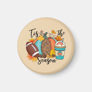 'Dit is het seizoen - Herfst, Football en pompoenk Magneet