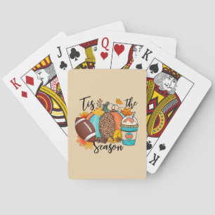 'Dit is het seizoen - Herfst, Football en pompoenk Pokerkaarten