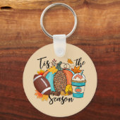 'Dit is het seizoen - Herfst, Football en pompoenk Sleutelhanger (Voorkant)