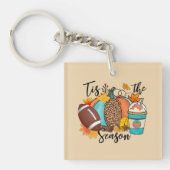 'Dit is het seizoen - Herfst, Football en pompoenk Sleutelhanger (Voorkant)