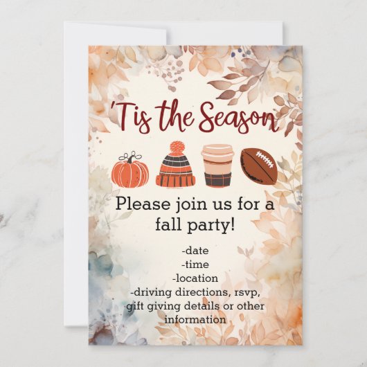 Dit is het seizoen Herfst Herfst Football Pompoen  Kaart (Voorkant)