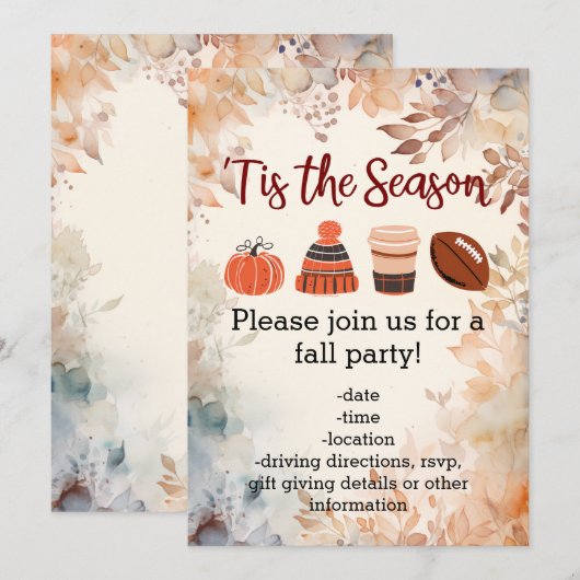 Dit is het seizoen Herfst Herfst Football Pompoen  Kaart (Voorkant / Achterkant)