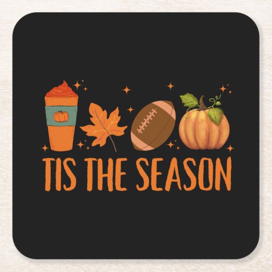 Dit is het seizoen Herfst herfst Halloween Kartonnen Onderzetters (Voorkant)