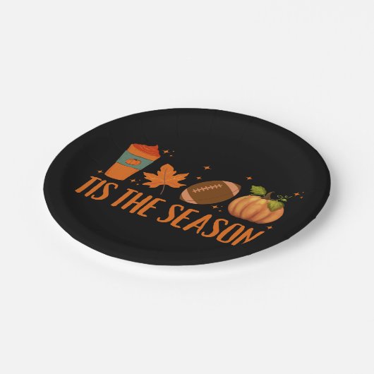 Dit is het seizoen Herfst herfst Halloween Papieren Bordje (Gekanteld)