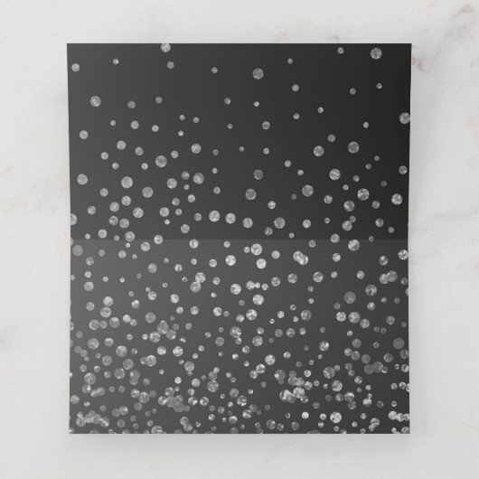 Dit is het seizoen Holiday Glam Silver Confetti Es Plaatskaartje (Binnenkant ongevouwen)