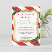 Dit is het seizoen Holly Christmas Party uitnodigi Kaart (Staand voorkant)