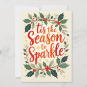 Dit is het seizoen Holly Holiday Party Nodig Kaart (Voorkant)