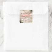 'Dit is het seizoen Holly White Wood Adreslabel Vierkante Sticker (Tas)