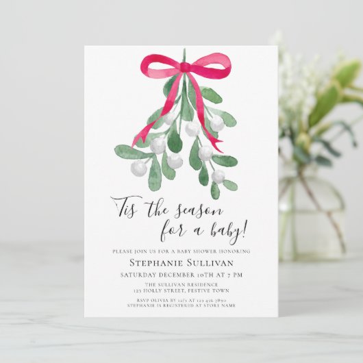 Dit is het seizoen kerst Baby shower Kaart (Staand voorkant)