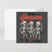 Dit is het Seizoen Kerst Dansend Skelet Familie Feestdagenkaart (Voorkant / Achterkant)