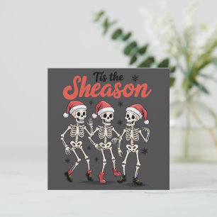 Dit is het Seizoen Kerst Dansend Skelet Familie  Feestdagenkaart