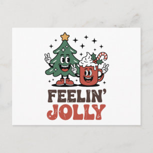 Dit is het seizoen kerstboom kerstmuts koffie briefkaart
