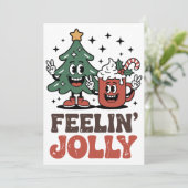 Dit is het seizoen kerstboom kerstmuts koffie kaart (Staand voorkant)