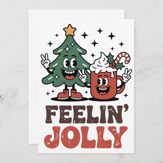 Dit is het seizoen kerstboom kerstmuts koffie kaart (Voorkant / Achterkant)