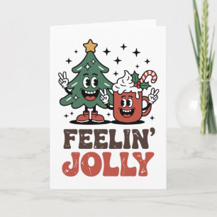 Dit is het seizoen kerstboom kerstmuts koffie kaart