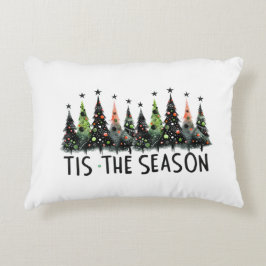 Dit is het seizoen kerstboom sneeuwvlokken Santa Accent Kussen