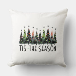 Dit is het seizoen kerstboom sneeuwvlokken Santa Kussen