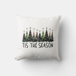 Dit is het seizoen kerstboom sneeuwvlokken Santa Kussen