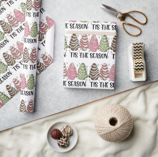 Dit is het seizoen kerstboom taarten vakantie cadeaupapier (Crafts)