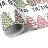 Dit is het seizoen kerstboom taarten vakantie cadeaupapier (Rol Hoek)