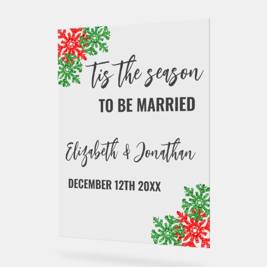 Dit is het seizoen Kerstbruiloft Acryl Bord (Hoek)