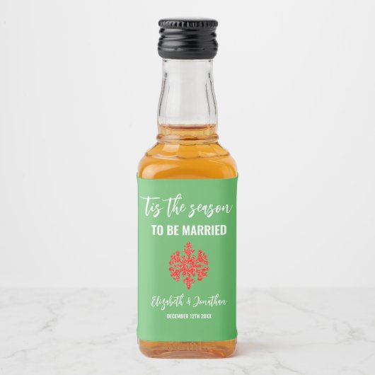 Dit is het seizoen Kerstbruiloft Likeurfles Etiket (Voorkant)