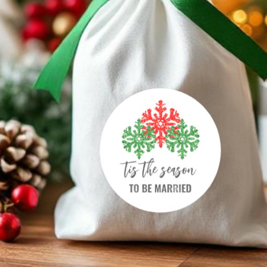 Dit is het seizoen Kerstbruiloft Ronde Sticker