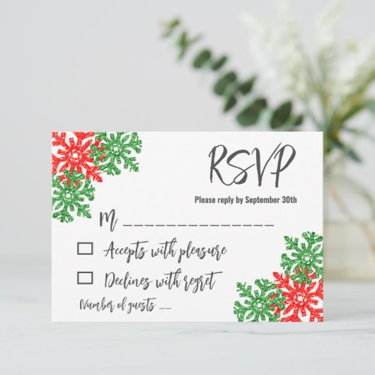 Dit is het seizoen Kerstbruiloft RSVP Kaartje (Staand voorkant)