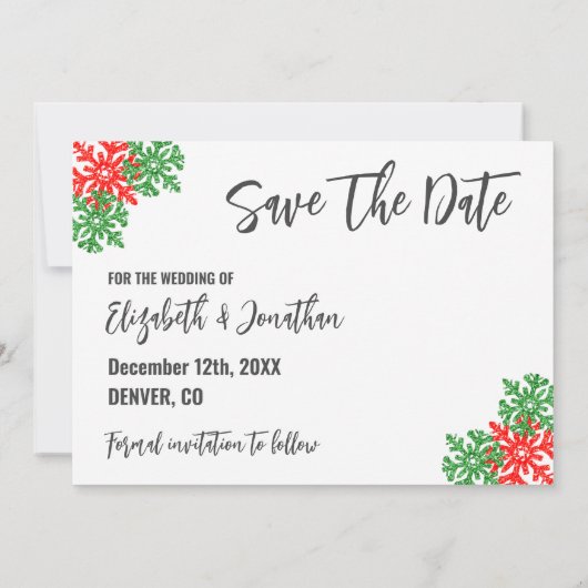 Dit is het seizoen Kerstbruiloft Save The Date (Achterkant)