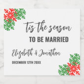 Dit is het seizoen Kerstbruiloft Sparkling Wijnetiket (Enkel label)