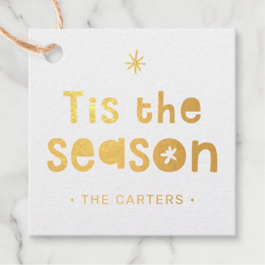 Dit is het seizoen KERSTCADEAU vet feestelijk Bedankjes Labels (Voorkant)