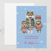 Dit is het seizoen kerstdieren wolven Schattige Feestdagenkaart (Voorkant / Achterkant)