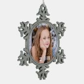 Dit is het seizoen | kerstfeestfoto tin sneeuwvlok ornament (Links)