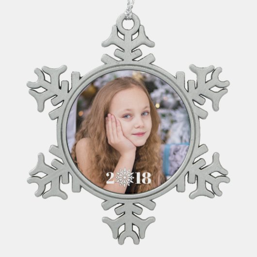 Dit is het seizoen | kerstfeestfoto tin sneeuwvlok ornament (Voorkant)