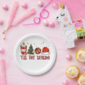 Dit is het seizoen Kerstmis Basketbal Papieren Bordje (Feest)