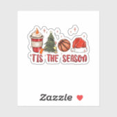 Dit is het seizoen Kerstmis Basketbal Sticker (Vel)