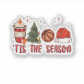 Dit is het seizoen Kerstmis Basketbal Sticker (Voorkant)