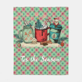 'Dit is het seizoen Kerstmis geruite vakantiegnoom Fleece Deken