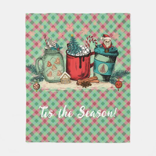 'Dit is het seizoen Kerstmis geruite vakantiegnoom Fleece Deken (Voorkant)
