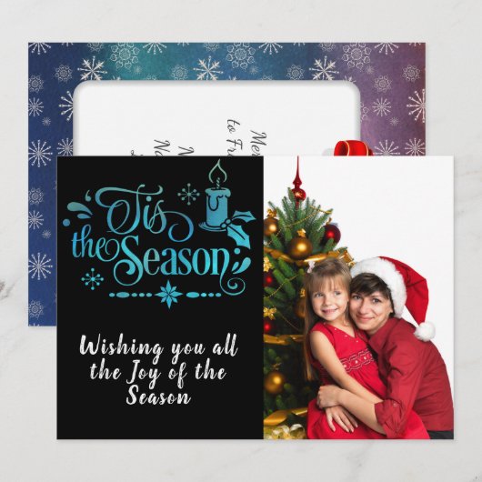 Dit is het Seizoen/Kerstmis Gezegde/2-zaadfoto/ Feestdagenkaart (Voorkant / Achterkant)