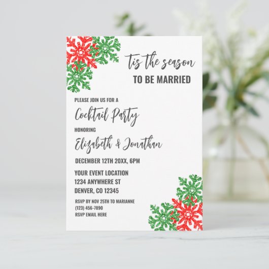 Dit is het seizoen Kerstmis pre-bruiloft Informatiekaartje (Staand voorkant)