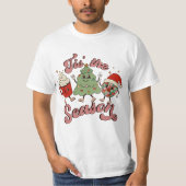 Dit is het seizoen Kerstmis, Retro Kerstmis, mas S T-shirt (Voorkant)