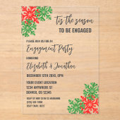 Dit is het seizoen Kerstmis Verlovingsfeest Acryl Uitnodigingen (Voorkant)