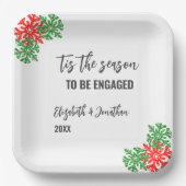 Dit is het seizoen Kerstmis Verlovingsfeest Papieren Bordje (Voorkant)