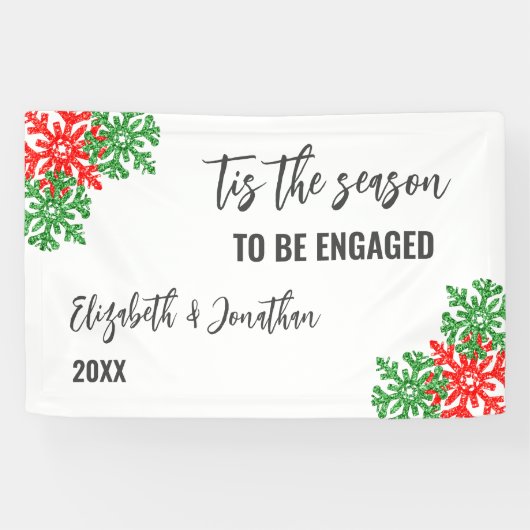 Dit is het seizoen Kerstmis Verlovingsfeest Spandoek (Horizontaal)