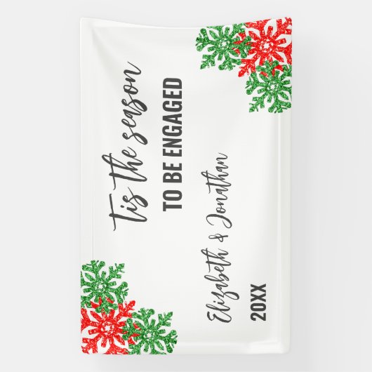 Dit is het seizoen Kerstmis Verlovingsfeest Spandoek (Verticaal)