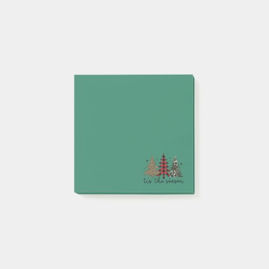 "Dit is het seizoen" Kerstvakantie Plaid Leopard Post-it® Notes (Voorkant)