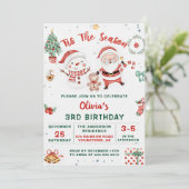 Dit is het seizoen Kerstvakantie Sneeuwman Verjaar Kaart (Staand voorkant)